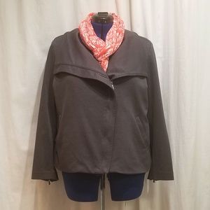 Dana Buchman dark gray asymmetrical zip jacket